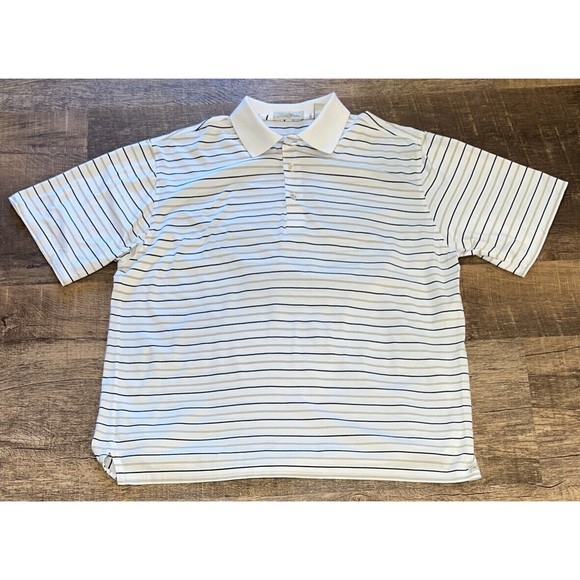 Peter Millar Striped Polo Short Sleeve Shirt  Medium Golf Athletic Men M Golfer - Picture 14 of 14
